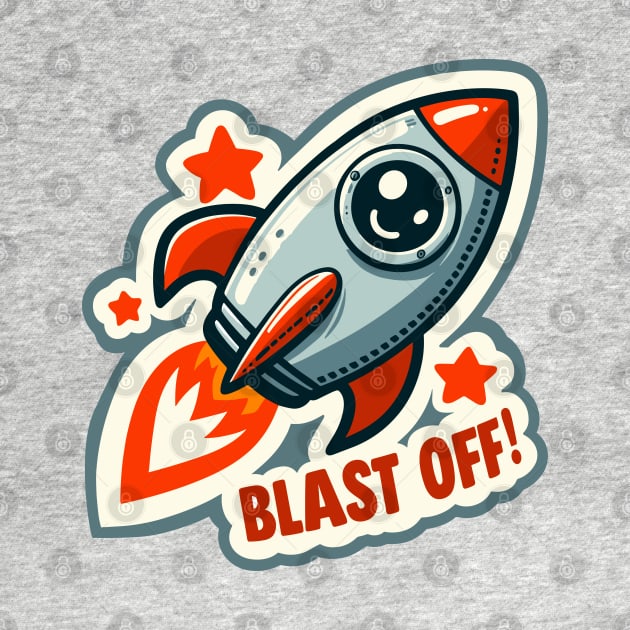 Blast Off: Smiling Rocket Adventure by SimplyIdeas